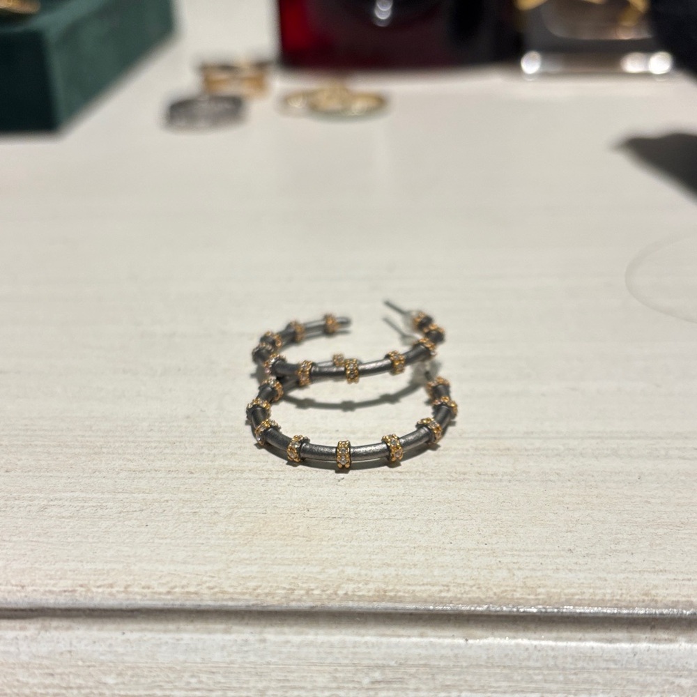 Chic Two-Tone Gold and Silver Earrings